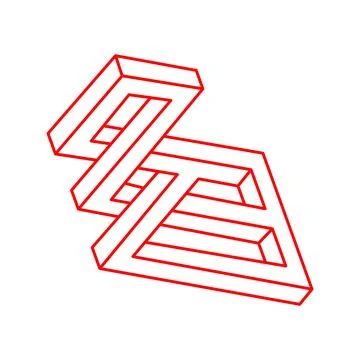 Impossible shapes. Optical illusion. Sacred geometry figures. Logo. Abstract Stock Illustration
