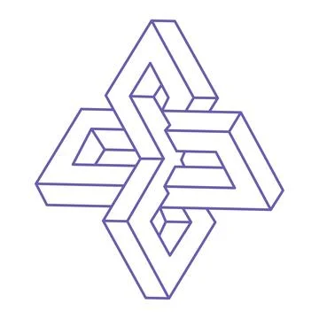 Impossible shapes. Optical illusion. Sacred geometry figures. Abstract eternal Stock Illustration