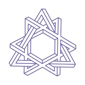 Impossible shapes. Optical illusion. Sacred geometry figures. Abstract eternal Stock Illustration