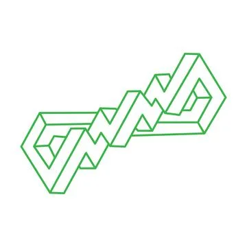 Impossible shapes. Optical illusion. Sacred geometry figure. Abstract eternal Stock Illustration