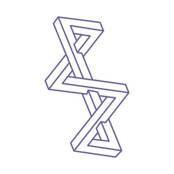 Impossible shapes, optical illusion tattoo, vector. Optical art objects Illustrazione stock