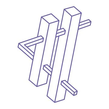 Impossible shapes, optical illusion tattoo, vector. Optical art objects. Logo in 스톡 일러스트