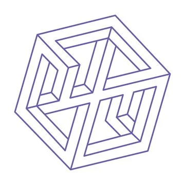Impossible shapes, optical illusion tattoo, vector. Optical art objects. Logo in Stock Illustration