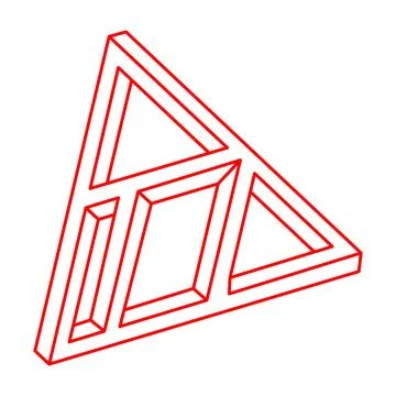 Impossible shapes, optical illusion triangle, vector. Escher paradox. Optical 库存插图