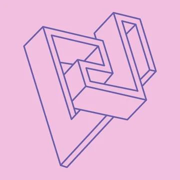 Impossible shapes, optical illusion, vector. Optical art objects. Logo Stockillustratie