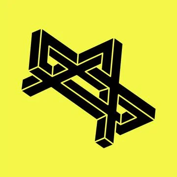 Impossible shapes, optical illusion, vector. Optical art object. Geometric Illustrazione stock