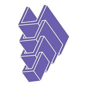Impossible shapes, optical illusion, vector. Optical art objects. Logo Stockillustratie
