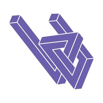 Impossible shapes, optical illusion, vector. Optical art objects. Logo Stock Illustration