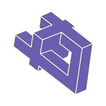 Impossible shapes, optical illusion, vector. Optical art objects. Logo in trendy Stockillustratie