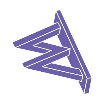 Impossible shapes, optical illusion, vector. Optical art objects. Logo Illustrazione stock