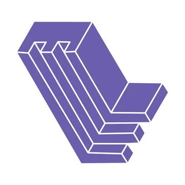 Impossible shapes, optical illusion, vector. Optical art objects. Logo Stock Illustration