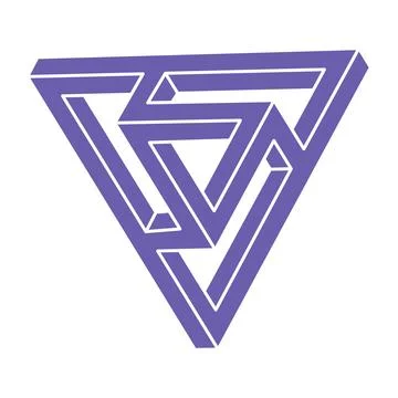 Impossible shapes, optical illusion, vector. Optical art objects. Logo in trendy Stock Illustration