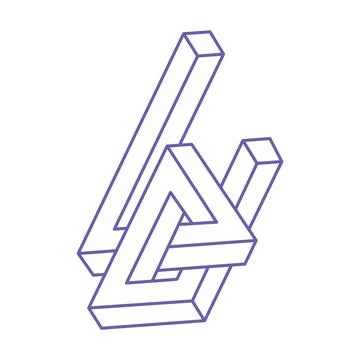 Impossible shapes, optical illusion, vector. Optical art objects. Logo Stockillustratie