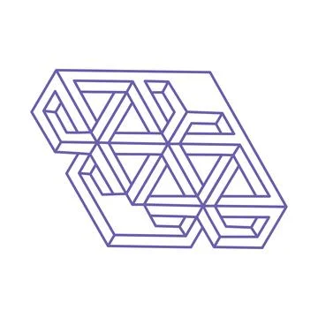 Impossible shapes, optical illusion, vector. Optical art objects. Logo イラスト素材