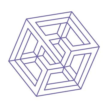 Impossible shapes, optical illusion, vector. Optical art objects. Geometric Stock Illustration