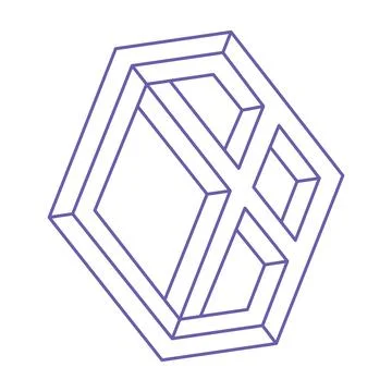 Impossible shapes, optical illusion, vector. Optical art objects. Logo n trendy Stock Illustration