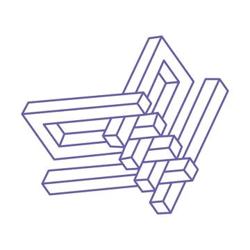 Impossible shapes, optical illusion, vector. Optical art objects. Logo イラスト素材