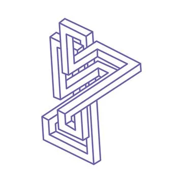 Impossible shapes, optical illusion, vector. Optical art objects. Logo Stock Illustration