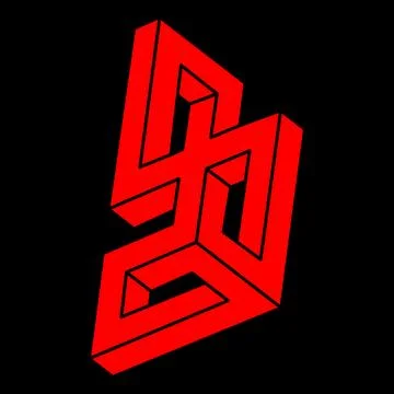 Impossible shapes, optical illusion, vector. Optical art objects. Modern logo 스톡 일러스트