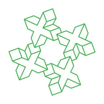 Impossible shapes, optical illusion, vector. Optical art objects. Logo イラスト素材