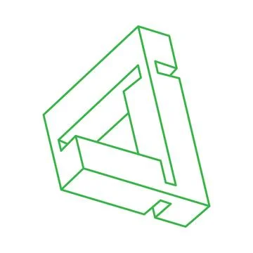 Impossible shapes, optical illusion, vector. Optical art object. Geometric Illustrazione stock