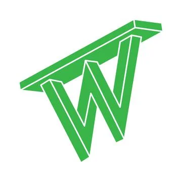Impossible shapes, optical illusion, vector. Optical art green objects. Logo Stockillustratie