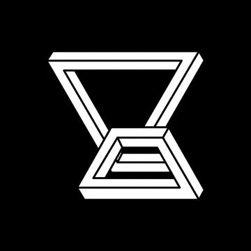 Impossible shapes, optical illusion, vector. Escher style. Optical art objects Illustrazione stock