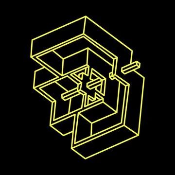 Impossible shapes, optical illusion, vector. Optical art objects. Geometric Stockillustratie