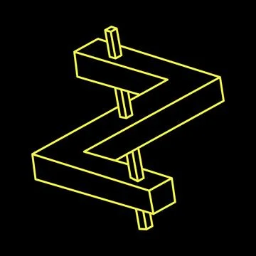 Impossible shapes, optical illusion, vector. Optical art object. Geometric Stock Illustration