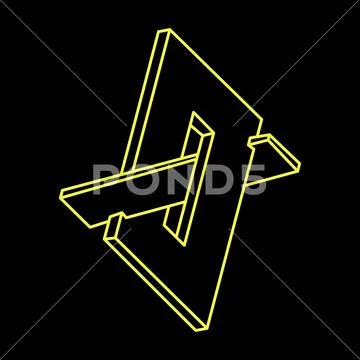 Impossible shapes, optical illusion, vector. Optical art objects. Geometric Illustrazione stock