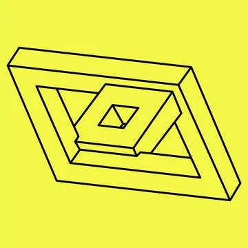 Impossible shapes. Sacred geometry cube. Optical illusion figures. Abstract Stock Illustration
