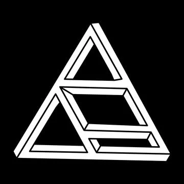 Impossible shapes. Sacred geometry. Escher paradox. Optical illusion figure Ilustração Stock