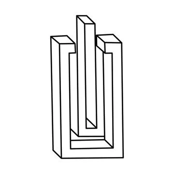 Impossible shapes. Sacred geometry figure. Optical illusion object. Abstract Stock Illustration