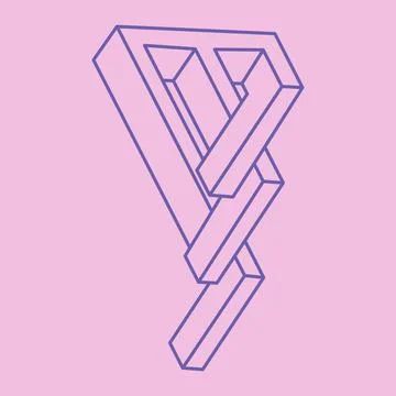 Impossible shapes. Sacred geometry figure. Optical illusion logo. Abstract Stock Illustration