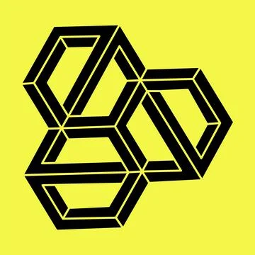 Impossible shapes. Sacred geometry figure. Optical illusion. Abstract eternal Stock Illustration