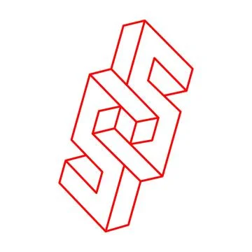 Impossible shapes. Sacred geometry figure. Optical illusion. Abstract eternal Stock Illustration