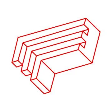 Impossible shapes. Sacred geometry figure. Optical illusion. Abstract eternal Stock Illustration