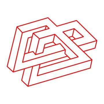Impossible shapes. Sacred geometry figure. Optical illusion. Abstract eternal Stock Illustration