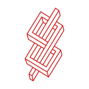 Impossible shapes. Sacred geometry figure. Optical illusion. Logo. Abstract Stock Illustration