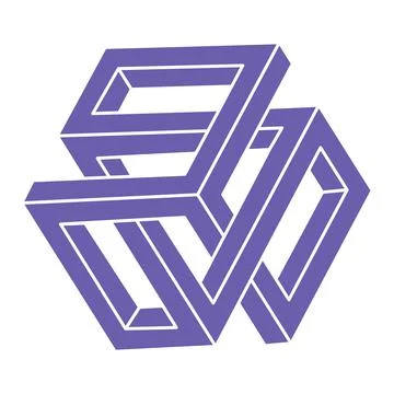 Impossible shapes. Sacred geometry figure. Optical illusion. Abstract eternal Stock Illustration