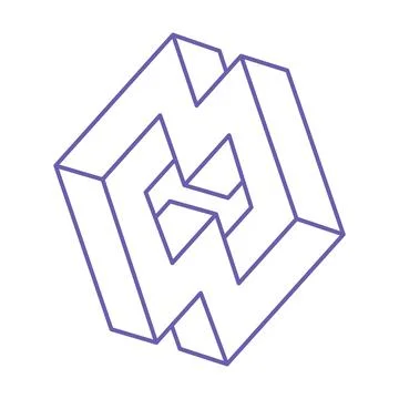 Impossible shapes. Sacred geometry figure. Optical illusion logo. Abstract Stock-Illustration