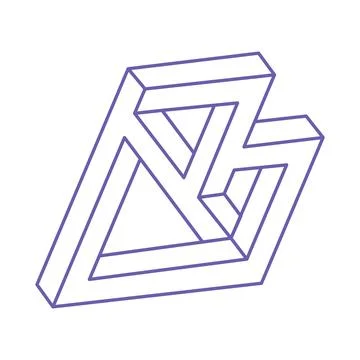 Impossible shapes. Sacred geometry figure. Optical illusion logo. Abstract Stock Illustration