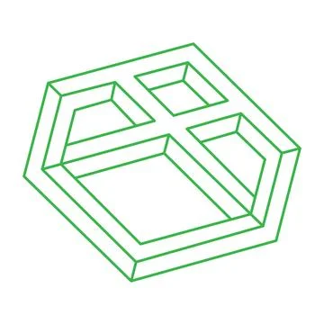 Impossible shapes. Sacred geometry figure. Optical illusion logo. Abstract Stock Illustration