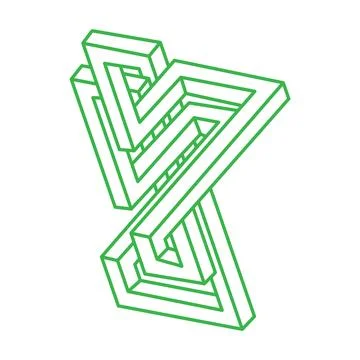 Impossible shapes. Sacred geometry figure. Optical illusion. Abstract eternal Stock Illustration