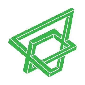Impossible shapes. Sacred geometry figure. Optical illusion logo. Abstract Stock Illustration