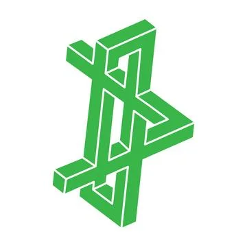 Impossible shapes. Sacred geometry figure. Optical illusion logo. Abstract Stock-Illustration