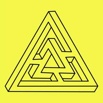 Impossible shapes. Sacred geometry figure. Optical illusion triangle. Abstract Stockillustratie
