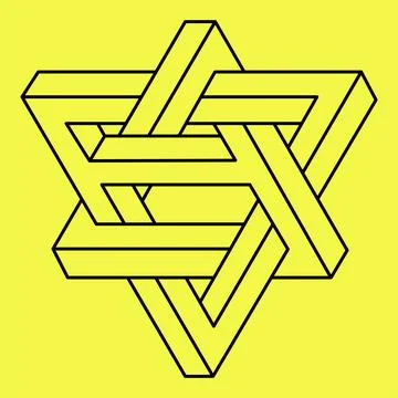 Impossible shapes. Sacred geometry figure. Optical illusion object. Abstract Stock Illustration