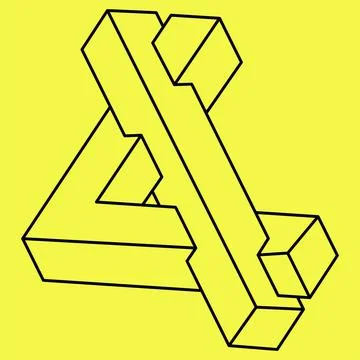 Impossible shapes. Sacred geometry figure. Optical illusion object. Abstract Stock Illustration