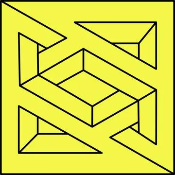 Impossible shapes. Sacred geometry figure. Optical illusion shape. Abstract Stockillustratie